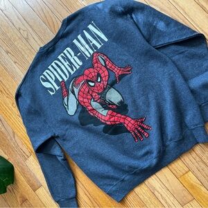 Marvel Spiderman Long Sleeve Crew Neck Sweatshirt Mens Large Vintage-style EUC